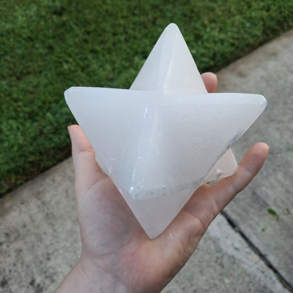 3 by 3 inch Selenite Merkabah - Picture 2 of 6